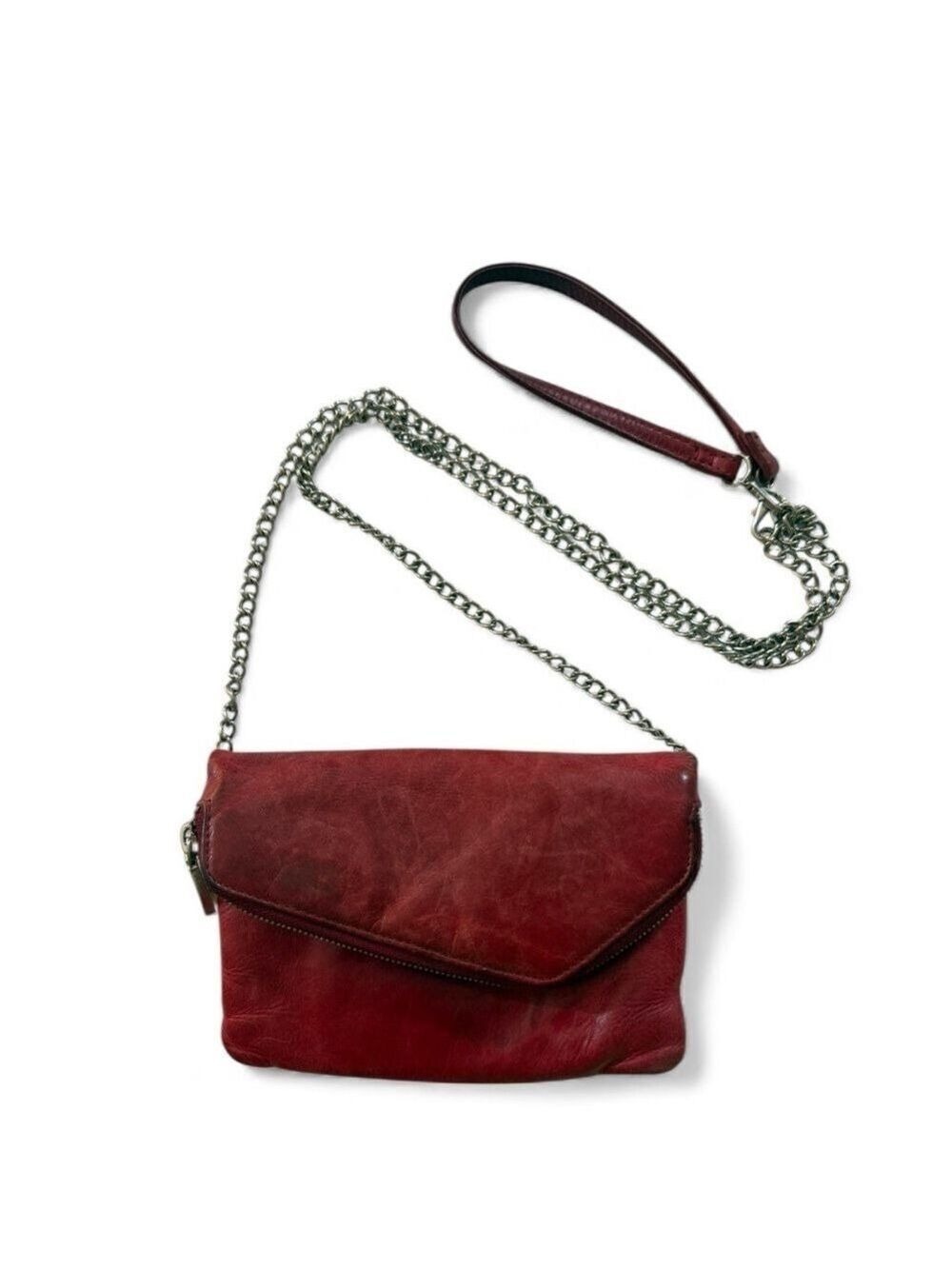 Hobo International Red Leather Chain Crossbody Bag
